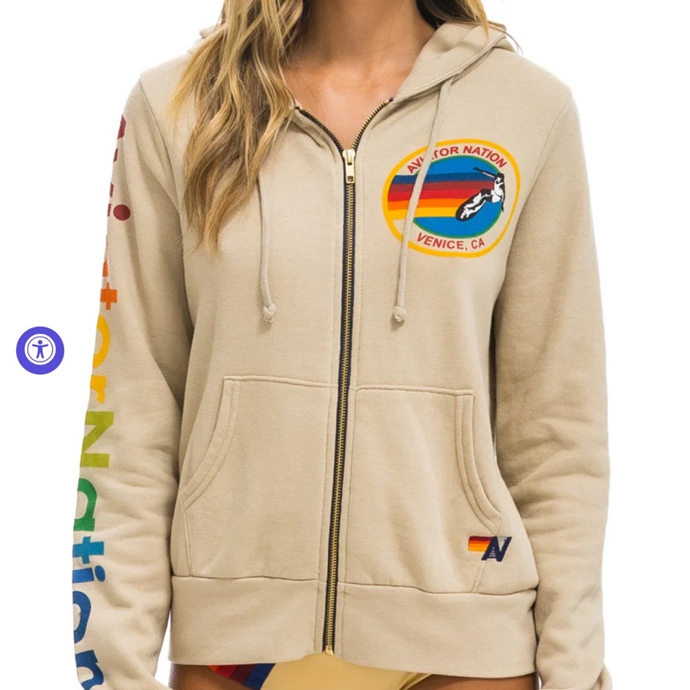 Aviator Nation Tan Hoodie for Women